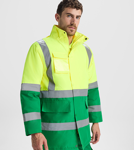 Parka Acolchada Alta Visibilidad Personalizada con DTF